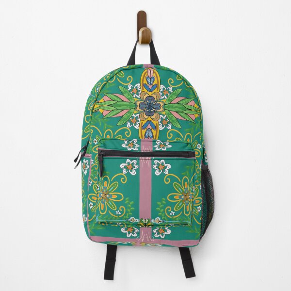 Item preview, Botanical Printed Woodland Green Garden Symmetrical Flowers designed and sold by libscreates.