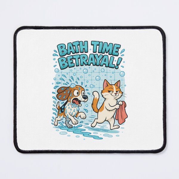 Item preview, Bath Time Betrayal – Wet Beagle vs Dry Cat in Hilarious Bathroom Chase designed and sold by WildlifeInc.