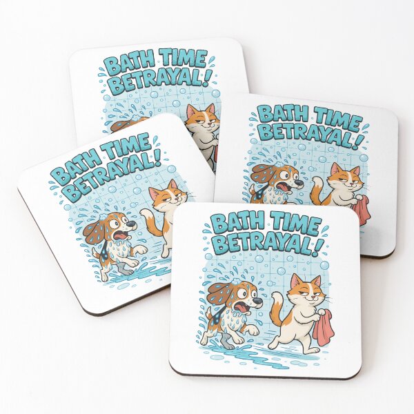 Item preview, Bath Time Betrayal – Wet Beagle vs Dry Cat in Hilarious Bathroom Chase designed and sold by WildlifeInc.