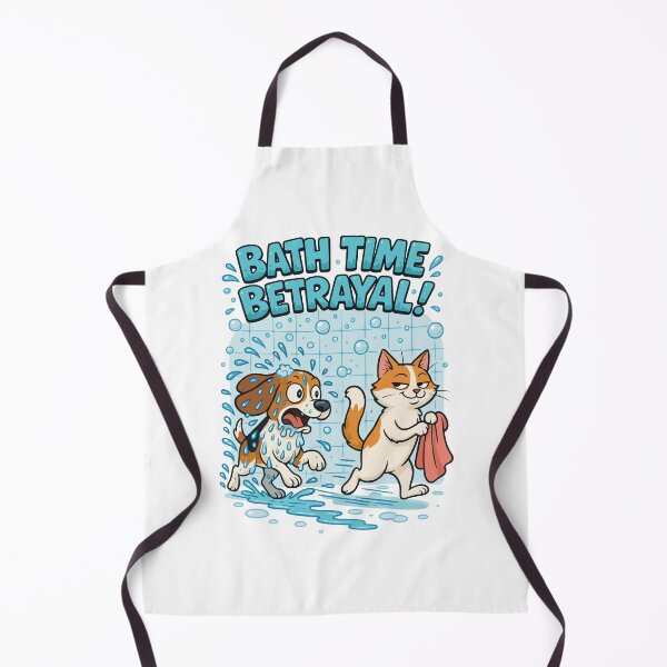 Item preview, Bath Time Betrayal – Wet Beagle vs Dry Cat in Hilarious Bathroom Chase designed and sold by WildlifeInc.