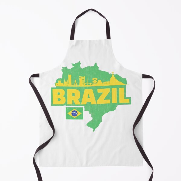 Item preview, Retro Brazil Map, Flag, and Skyline designed and sold by UNK-Fatigues.