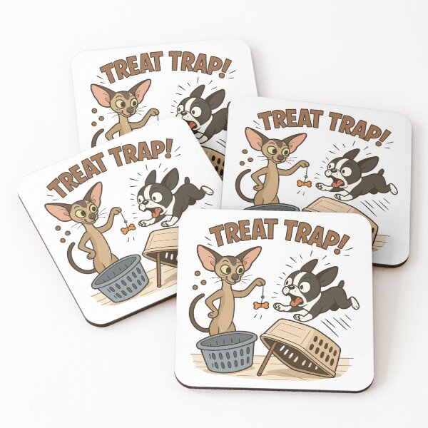 Item preview, Treat Trap – Boston Terrier vs Cat in Indoor Snack Ambush designed and sold by WildlifeInc.