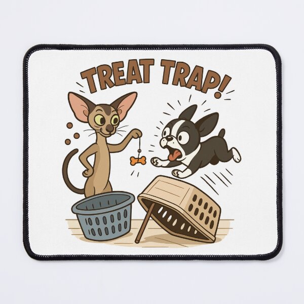 Item preview, Treat Trap – Boston Terrier vs Cat in Indoor Snack Ambush designed and sold by WildlifeInc.