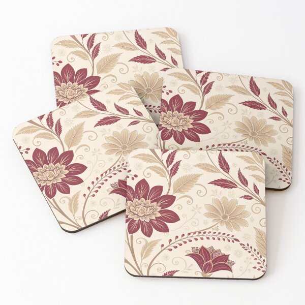 Item preview, Burgundy-beige-pattern. Gorgeous floral pattern designed and sold by Erik Visnievskij.