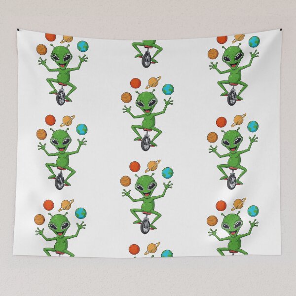 Item preview, Divertido monociclo extraterrestre haciendo malabarismos con planetas designed and sold by Tigerr3g.