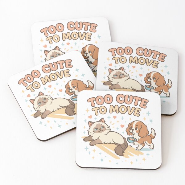 Item preview, Too Cute to Move – Birman Cat and Cavalier Spaniel Standoff designed and sold by WildlifeInc.