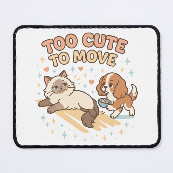 Item preview, Too Cute to Move – Birman Cat and Cavalier Spaniel Standoff designed and sold by WildlifeInc.