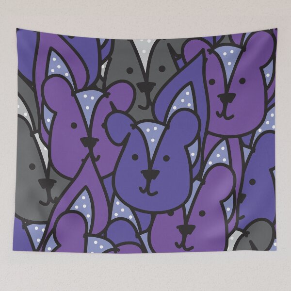 Aperçu de l'œuvre Moufette à motif animal mignon bleu créée et vendue par fluffyfamcraft.