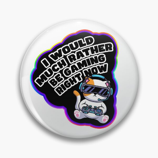 Item preview, I Would Much Rather Be Gaming Right Now Cat Logo designed and sold by TheEpicAlec.