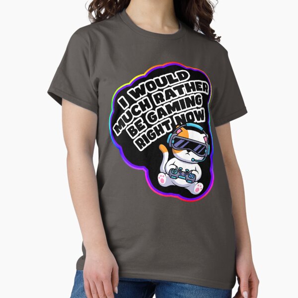 Item preview, I Would Much Rather Be Gaming Right Now Cat Logo designed and sold by TheEpicAlec.
