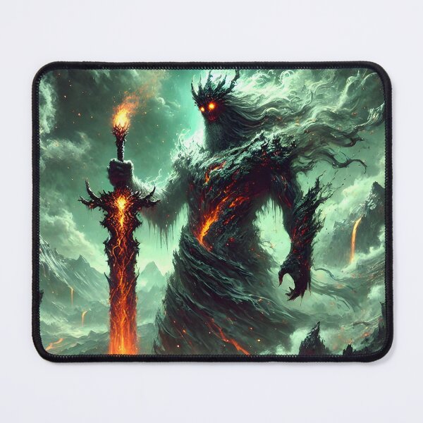 Item preview, "Surtr the Flamebringer – Norse Fire Giant of Ragnarök | Dark Nordic Fantasy Art" designed and sold by Umbra666.