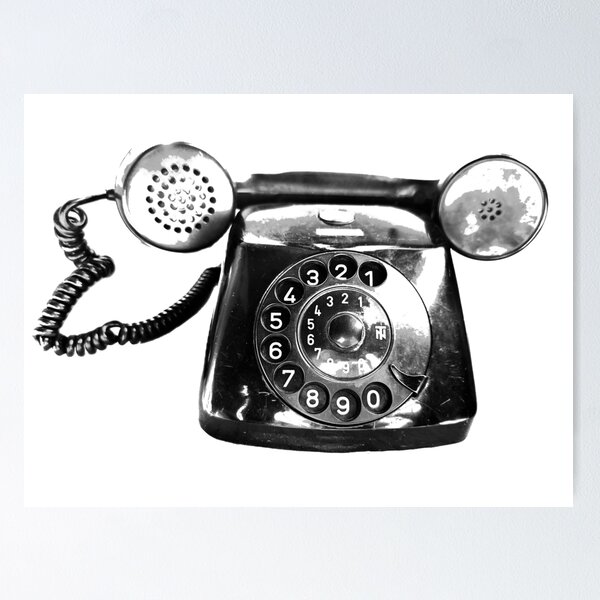 Item preview, Vintage phone black and white  designed and sold by suekieper.