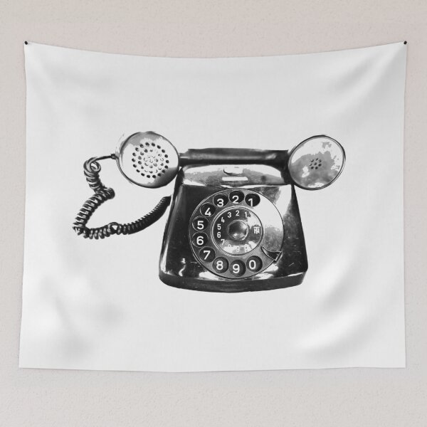 Item preview, Vintage phone black and white  designed and sold by suekieper.