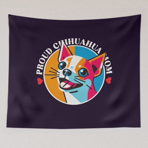 Item preview, Proud Chihuahua Mom – Tiny Tornado Retro Pop-Art Badge designed and sold by Victor Shadehorn.