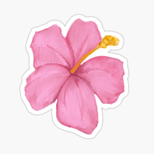 Aperçu de l'œuvre Autocollant dessin d'hibiscus créée et vendue par Sunshinestickerx.