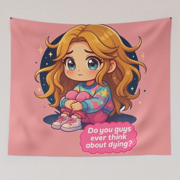 Item preview, Chibi Girl Under Stars Asking Deep Question designed and sold by NutSkyArt.