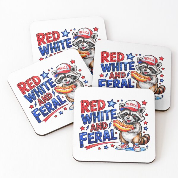 Item preview, Red White And Feral  designed and sold by WoodburyLake.
