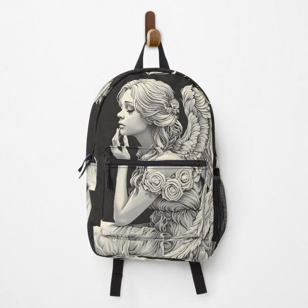 Item preview, beautiful black and white, gray scale angel sketch designed and sold by dcrc.