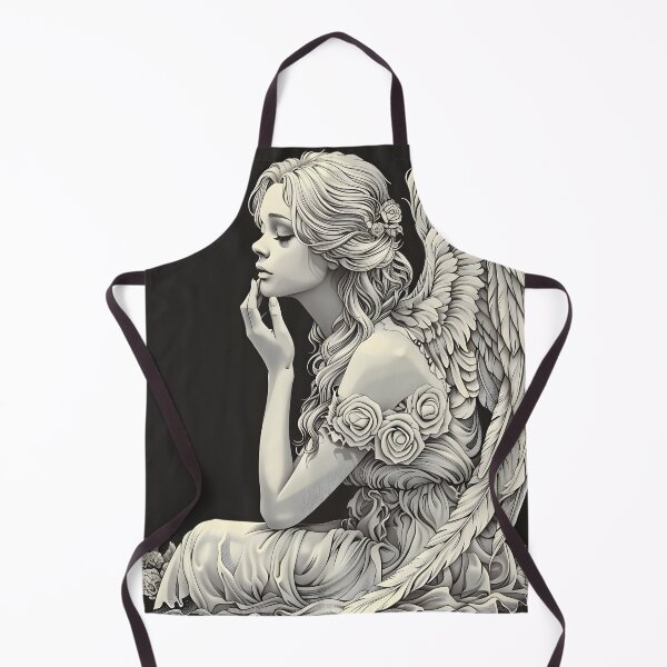Item preview, beautiful black and white, gray scale angel sketch designed and sold by dcrc.
