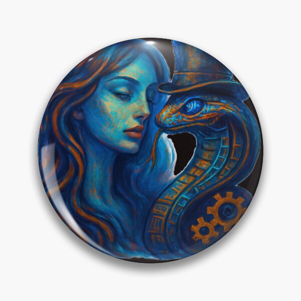 Item preview, "Clockwork Cobra and Cobalt Muse" designed and sold by VidyoeDesigns67.