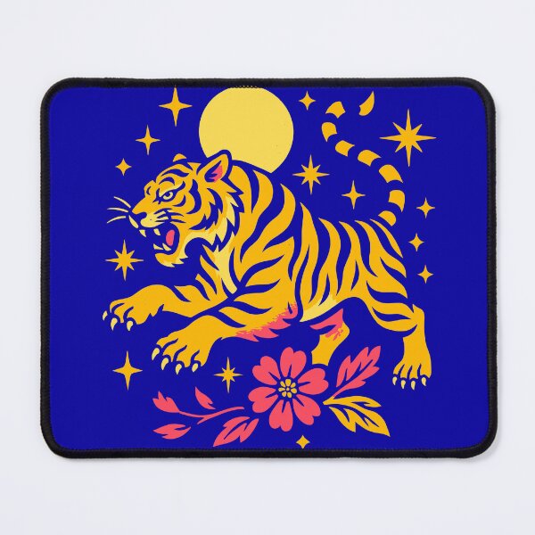 Item preview, Leaping Tiger Under the Stars – Bold Art Print designed and sold by Artbyminga.