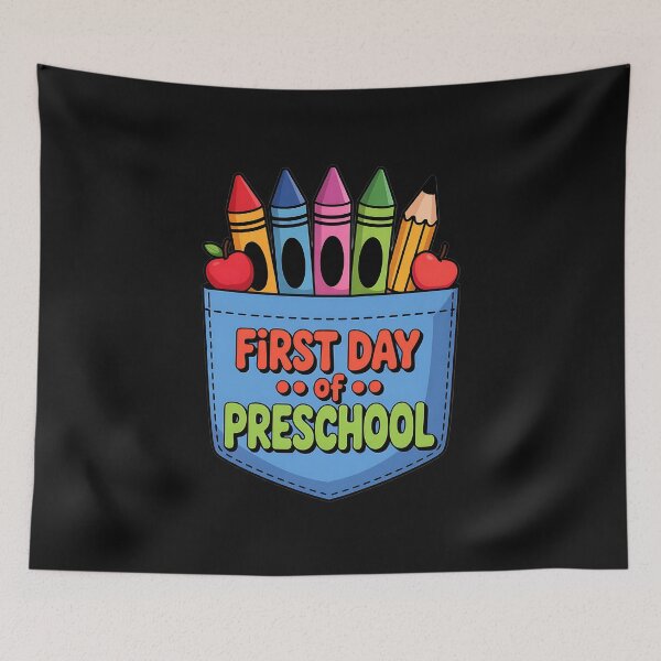 Item preview, 1st Day of Preschool Crayons and Apple Back to School designed and sold by facegm.