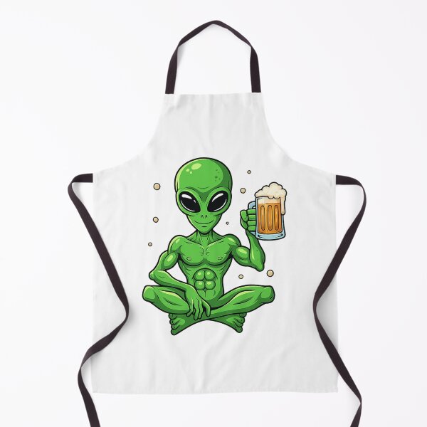 Item preview, Funny Muscular Alien Drinking Beer Space Meditation Humor designed and sold by Tigerr3g.