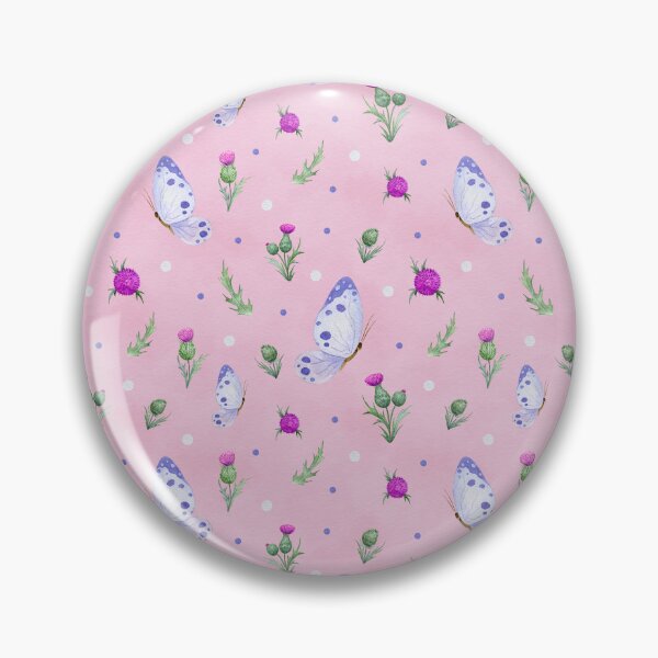 Item preview, Sweet Watercolor Butterfly, Thistle & Polka Dot Pink Pattern Delight designed and sold by DaisyHouse.
