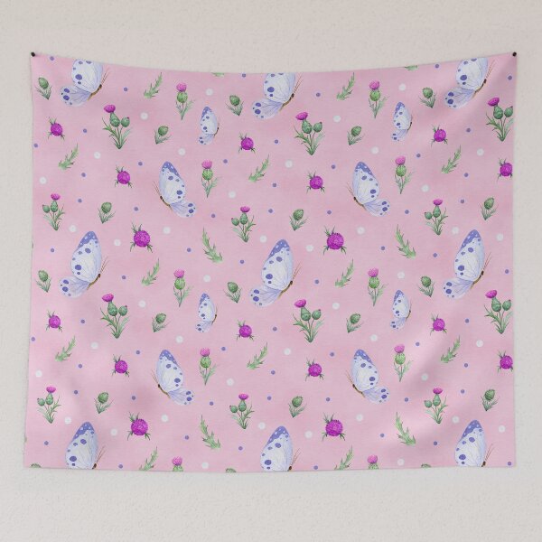Item preview, Sweet Watercolor Butterfly, Thistle & Polka Dot Pink Pattern Delight designed and sold by DaisyHouse.
