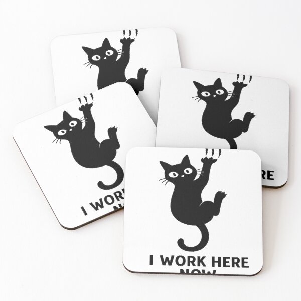 Item preview, Clingy Black Cat – I Work Here Now designed and sold by TimeloopAU.