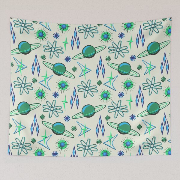 Item preview, Green and Blue Retro Planets Seamless Repeat designed and sold by Sharon Schwalbe.