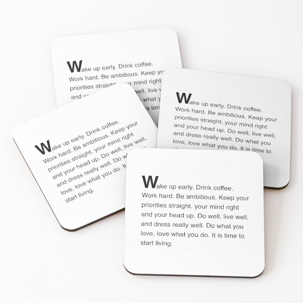 Item preview, Wake up early. Drink coffee. Work hard.  designed and sold by corbrand.