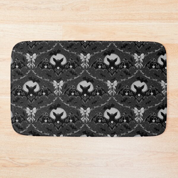 Item preview, Gothic Lolita Bat – Black and White Halloween Aesthetic Pattern designed and sold by wild.geranium.design.