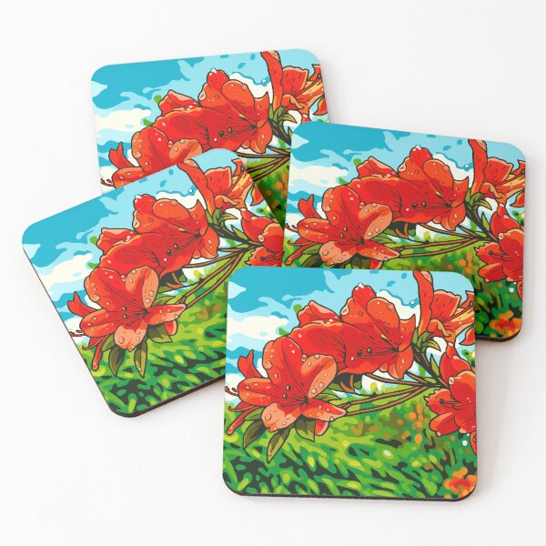 Item preview, Bright Azalea Blossom | Okinawan Spring Flower Pop Art - Tropical Garden Energy designed and sold by GeEeN.