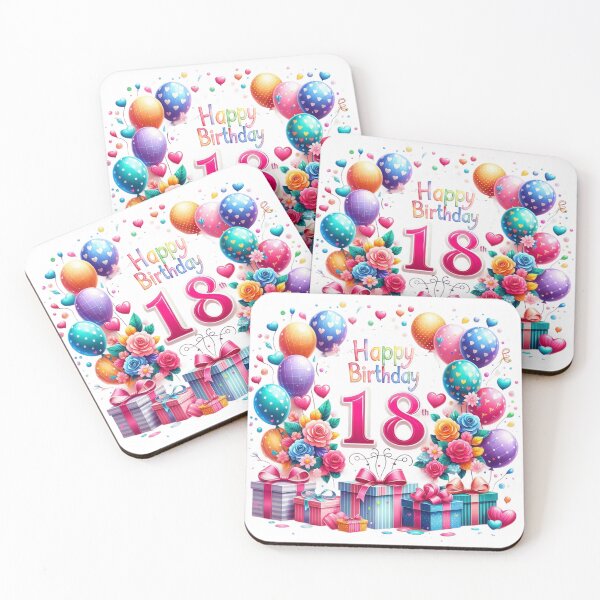 Item preview, Cheerful Happy 18th Birthday designed and sold by purplesensation.