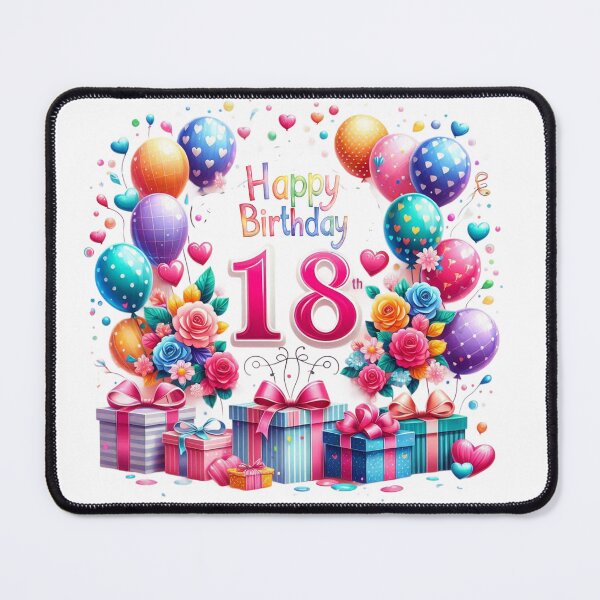Item preview, Cheerful Happy 18th Birthday designed and sold by purplesensation.