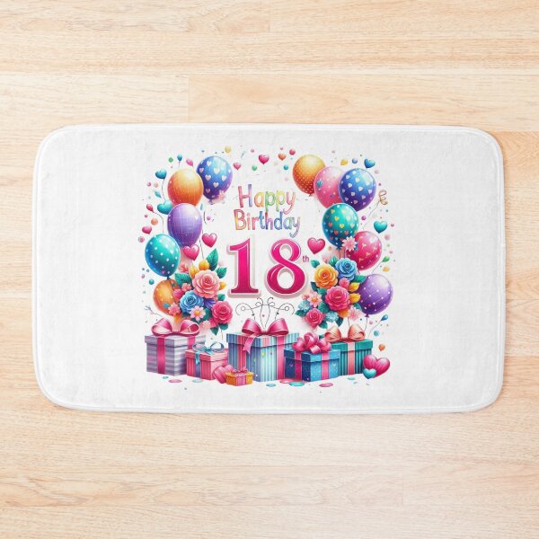 Item preview, Cheerful Happy 18th Birthday designed and sold by purplesensation.