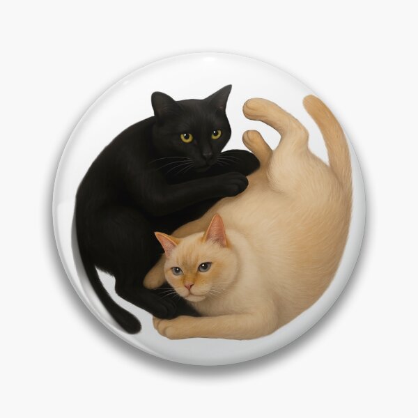 Item preview, Kitty black white Yin Yang cats Sticker designed and sold by SupermattTH.