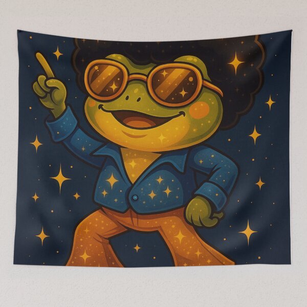 Item preview, Disco Groove Frog – Retro Party Vibes designed and sold by ezsketch25.