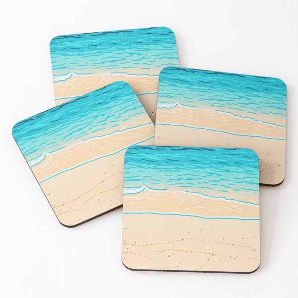 Item preview, Blue Horizon Shoreline | Minimal Beach Scene - Calm Ocean and Sand designed and sold by GEEEN.