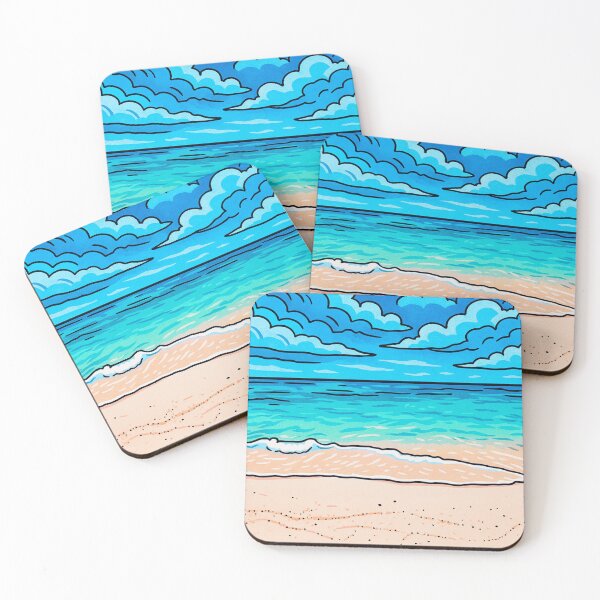 Item preview, Cloudy Beach Horizon | Bold Line Ocean Art - Vibrant Coastal Relaxation designed and sold by GEEEN.