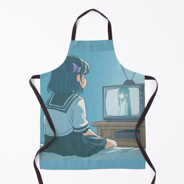 Item preview, Ghibli-Inspired Scene – Japanese Schoolgirl Watching TV on Her Bed designed and sold by AirForceTuan.