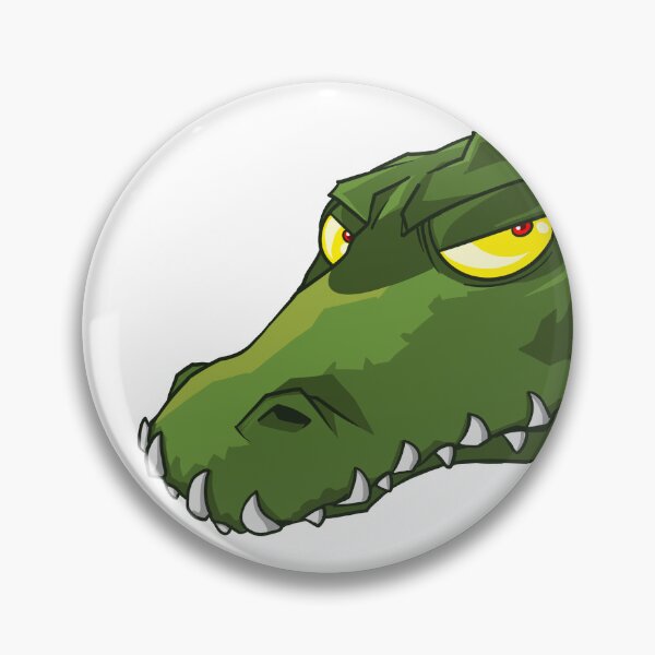 Item preview, A not-so-happy green crocodile or dinosaur head (guaranteed AI-free) designed and sold by fifou96.