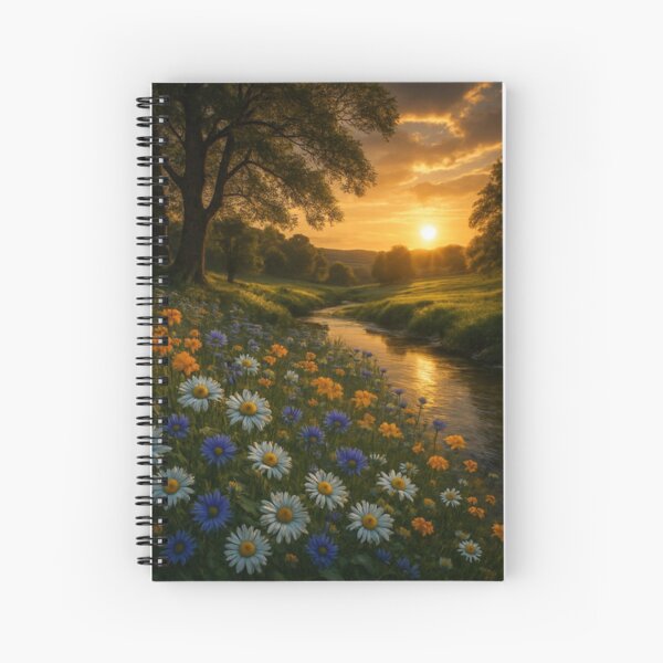 Wildflowers growing beside a Stream Spiral Notebook