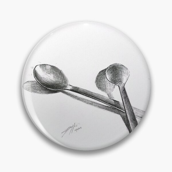 Item preview, Sketch of metallic spoons designed and sold by lobstartist.