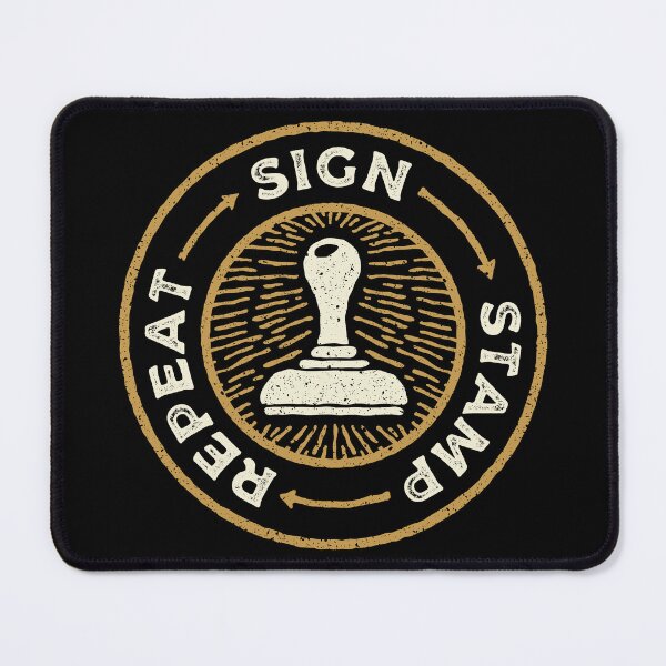 Item preview, Sign. Stamp. Repeat. – Vintage Cycle Notary Stamp Design designed and sold by NotaryLife.