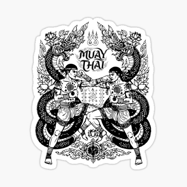 Item preview, Ancient Muay Thai Warriors & Naga - Sak Yant Style Design designed and sold by rich4Design.