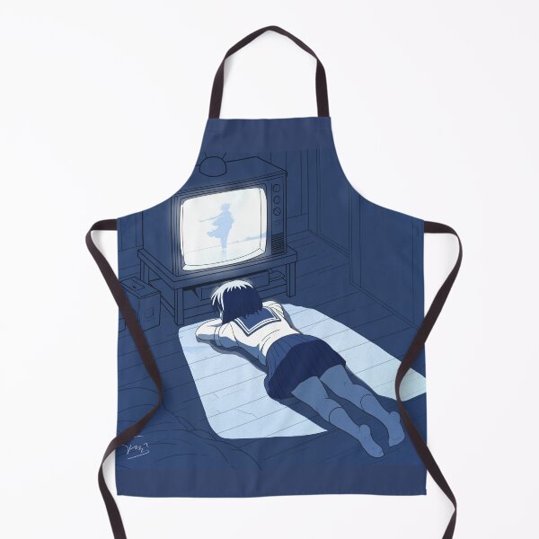 Item preview, Anime Girl Watching TV on the Floor – Poetic and Nostalgic Night Scene designed and sold by AirForceTuan.