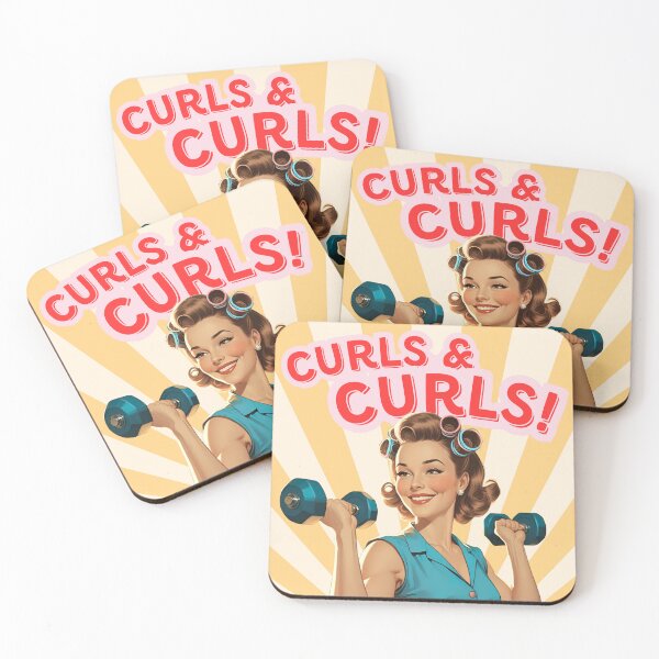 Item preview, Curls & Curls!  Retro Glam Gym Girl Pin-Up designed and sold by No-Heart.