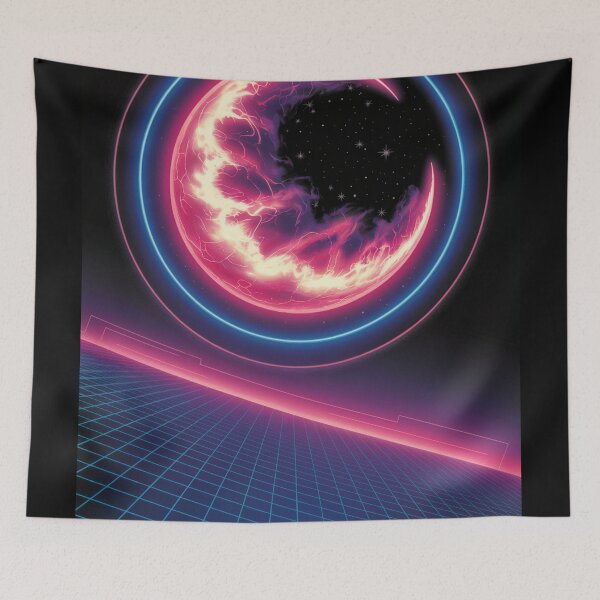 Item preview, Cyberpunk Glow Retro Horizon designed and sold by ShadowAndSlate.